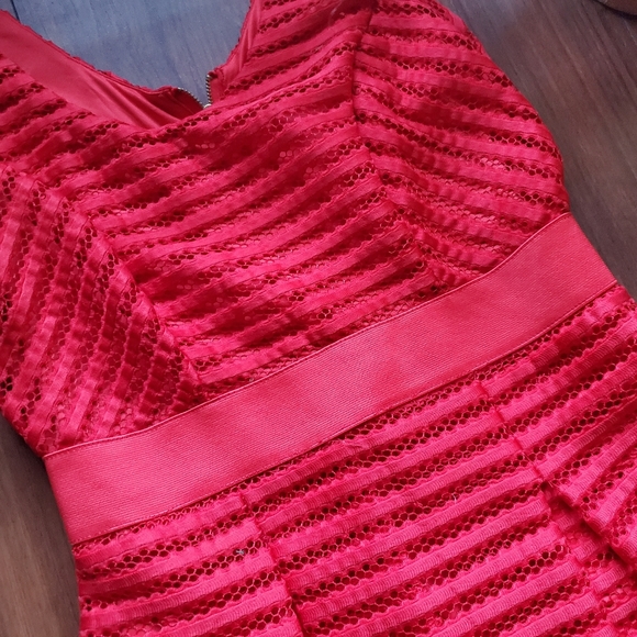 New York and Co Eyelet Orange Spring Dress Size 8 - Picture 9 of 9